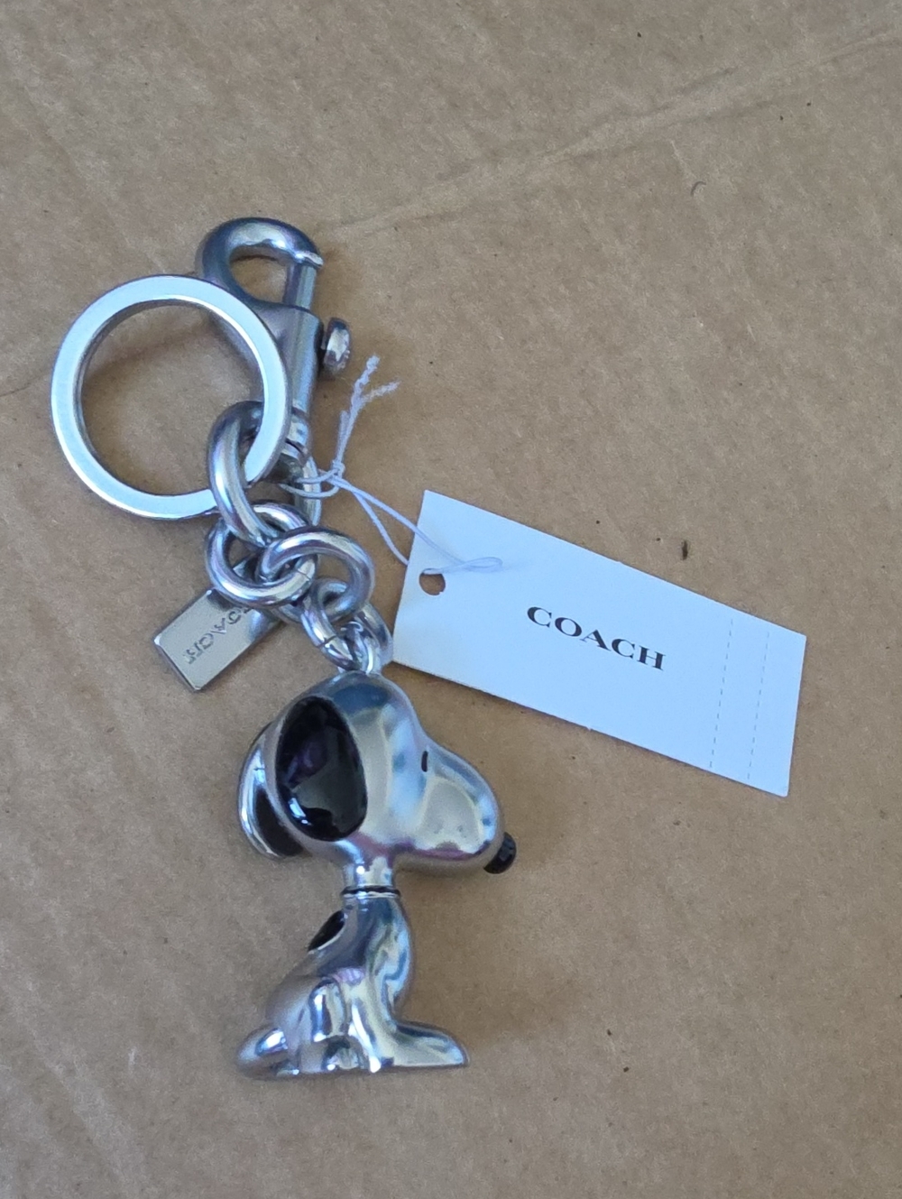 Coach x Peanuts Snoopy silver bag charm